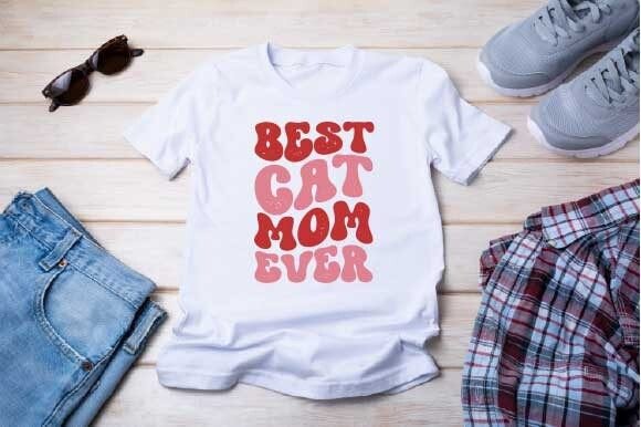 Best Cat Mom Ever Retro Sublimation Svg