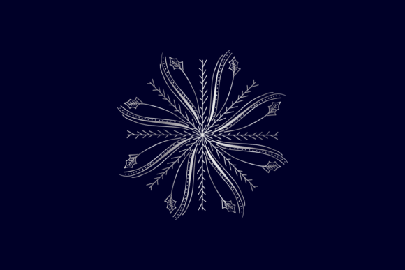 Calligraphy Flourished Snowflake 7 Graphics Freebies