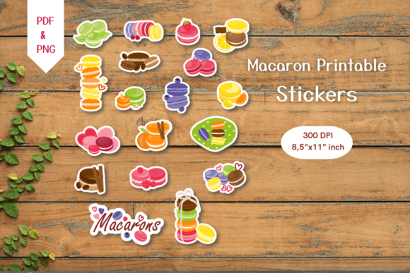 Colorful Macarons Stickers: A Versatile Graphic Design Freebie for Creative Projects