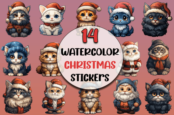 Cute Christmas Cats Clipart Bundle: A Freebie Graphic Asset for Seasonal Crafting