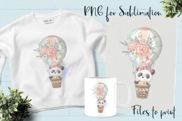 Cute Panda. Design for Printing. Graphics Freebies