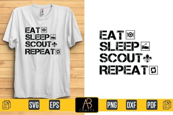 Eat Sleep Scout Repeat Typography Design Graphics