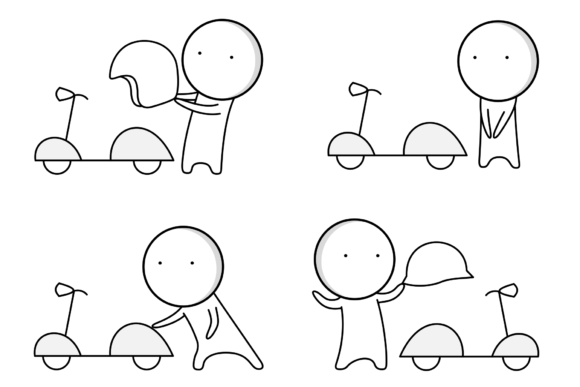 Icons About Mopeds and Motorcycles Graphics Freebies