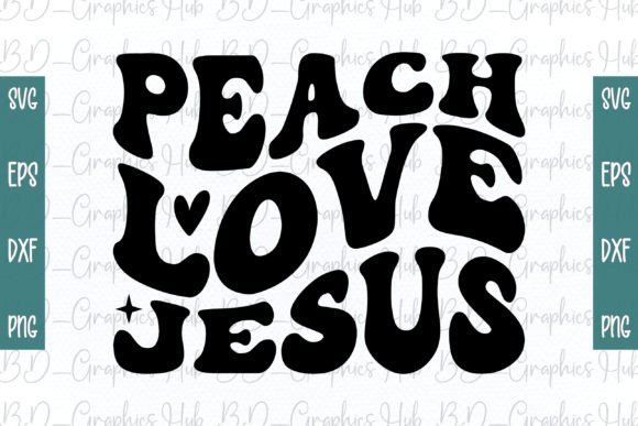 Peach Love Jesus Retro Svg