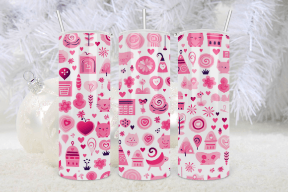 Pink Heart Pink Cat Lover Tumbler Wrap