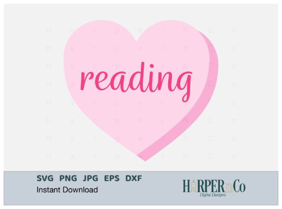 Reading Conversation Heart SVG, Graphics, Crafts